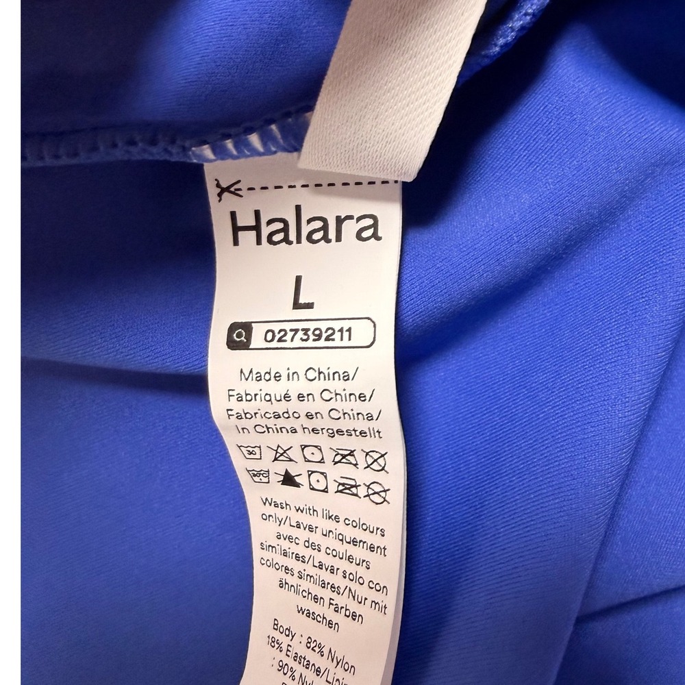 Halara Softlyzero Airy Royal Blue Ruched Side Slit Midi Dress Large NWT - Picture 9 of 10
